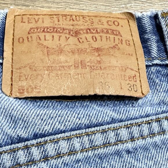 Vtg Levis 505 Jeans Men 36x30 Distressed Destroyed Faded Grunge Hippy Canada Tag - Picture 13 of 16